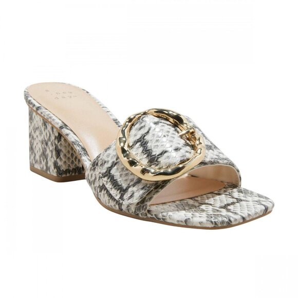 a new day Shoes - NWT A New Day Womens Diana Buckle Mule Heels 89998799 Gray Snake 6M
